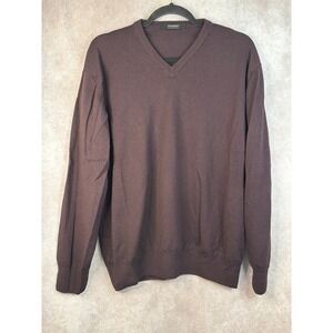 Giorgiolini Made In Italy 100% Merino Wool Extrafine V-Neck Sweater Mens‎ XL
